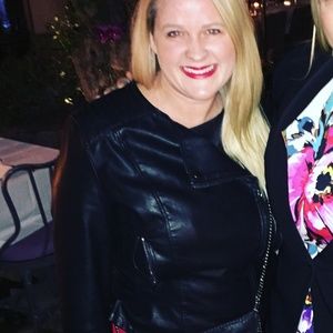 Sexy black faux leather jacket